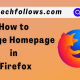 change homepage firefox