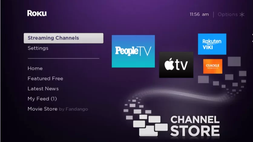 Click streaming channels