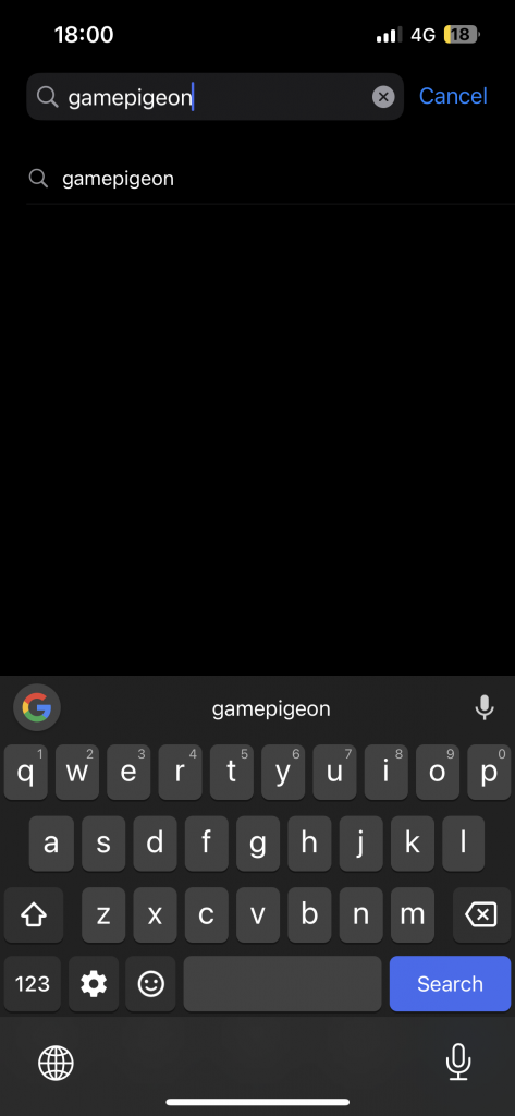 search for gamepigoen to play darts on imessage