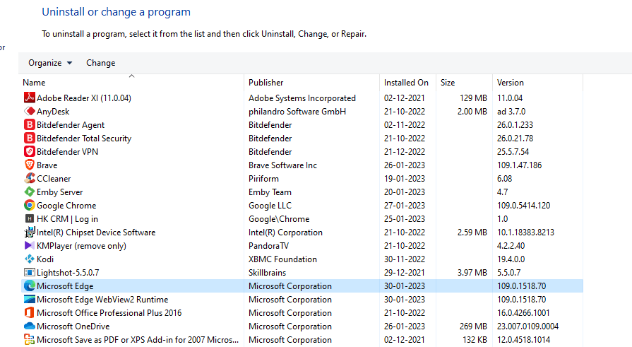 Uninstall Edge to stop opening permanently