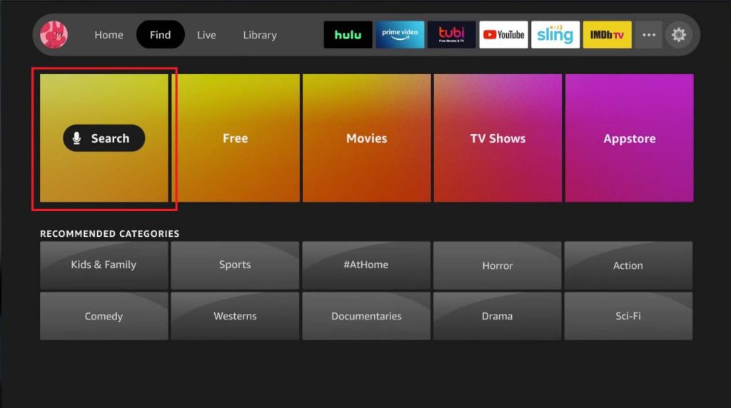 Search for Viaplay on Firestick