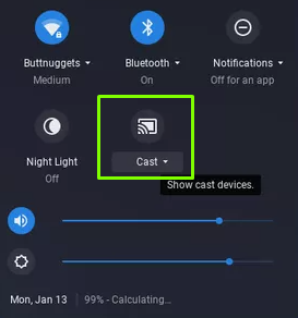 Click the Cast icon 