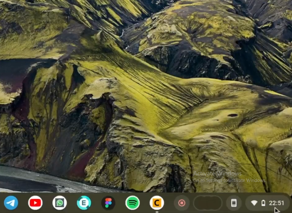 Tap the Clock section on Chromebook