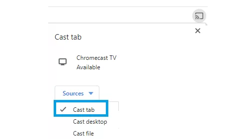 Tap the Cast tab to Chromecast Chromebook