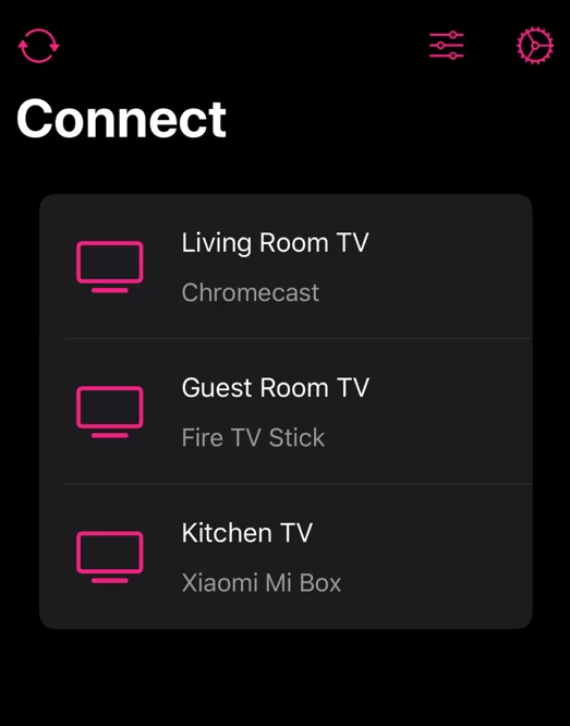 Select your Chromecast device