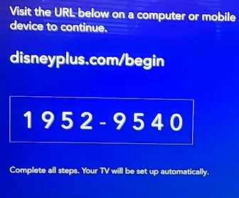 Note down the Disney+ activation code