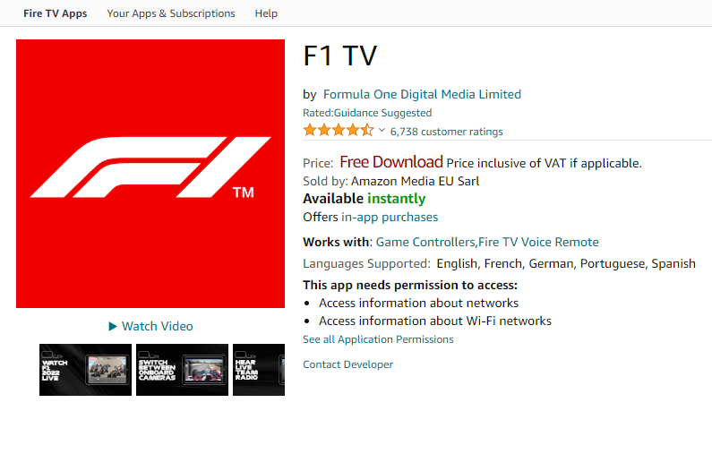 Install F1 TV on Firestick