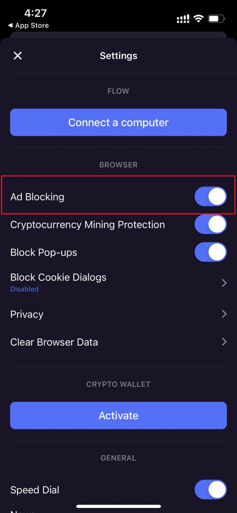 How to Block Ads in Opera Enable the Ad Blocking option