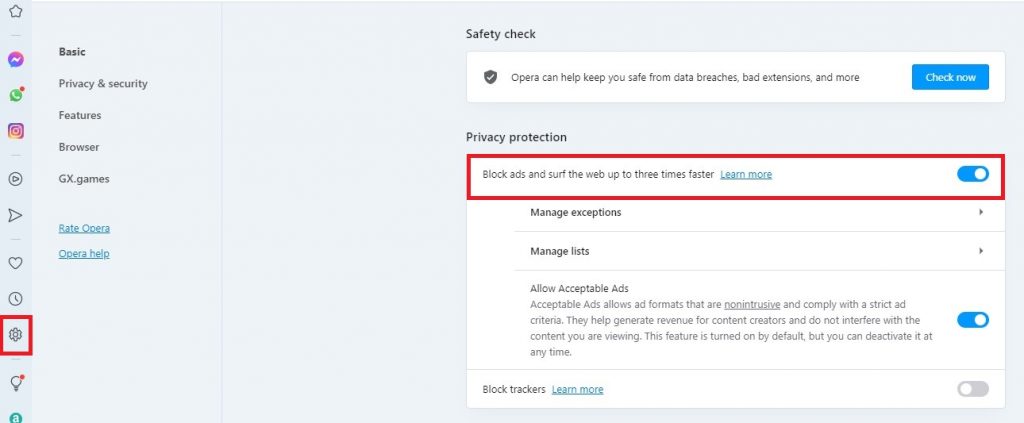 How to Block Ads in Opera Privacy protection