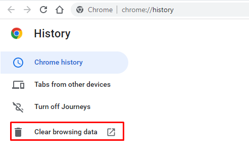 Click Clear browsing data to delete cookies