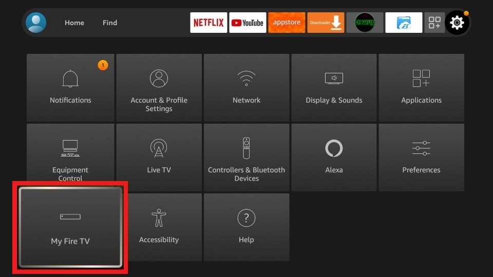 Tap My Fire TV on Firestick