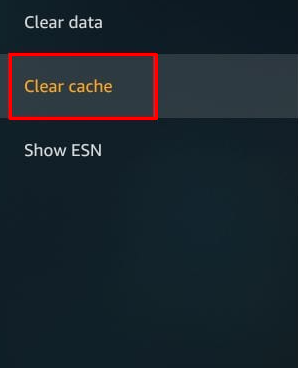 Click Clear cache to clear the app cache on Firestick