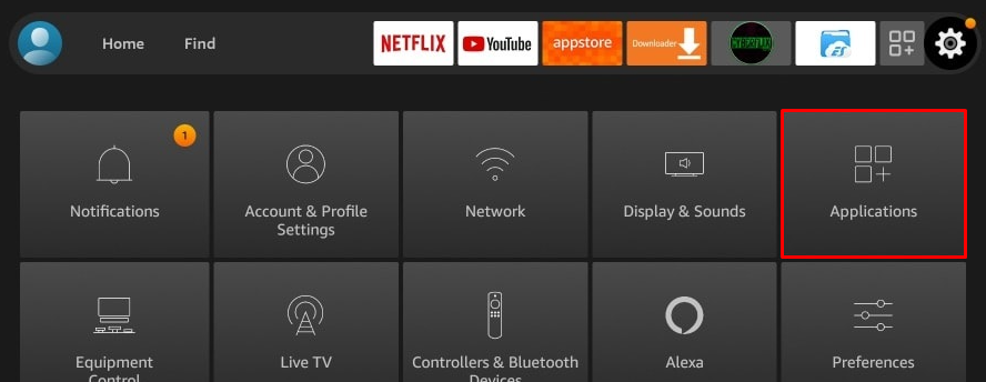 Tap Applications on Firestick
