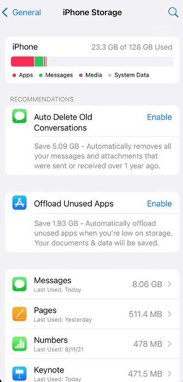 Enable Offload Unused Apps