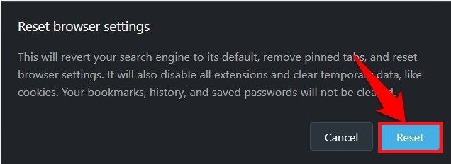 Reset Opera Browser