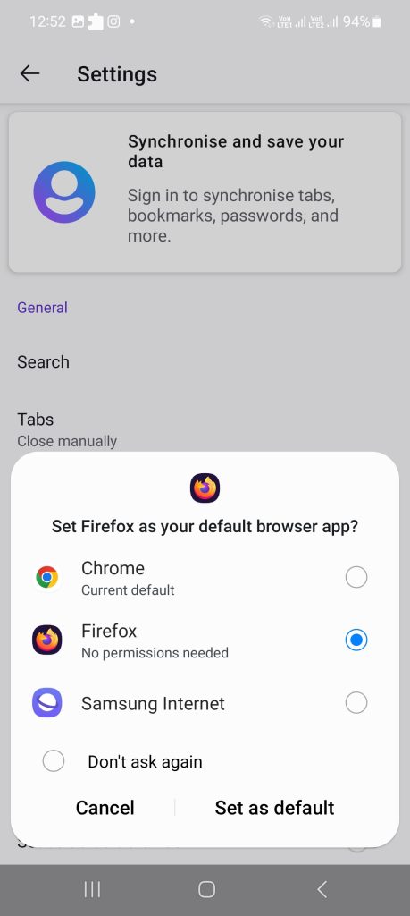 Select Firefox 