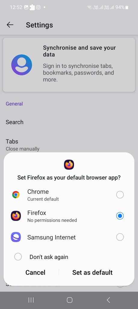 Select Firefox