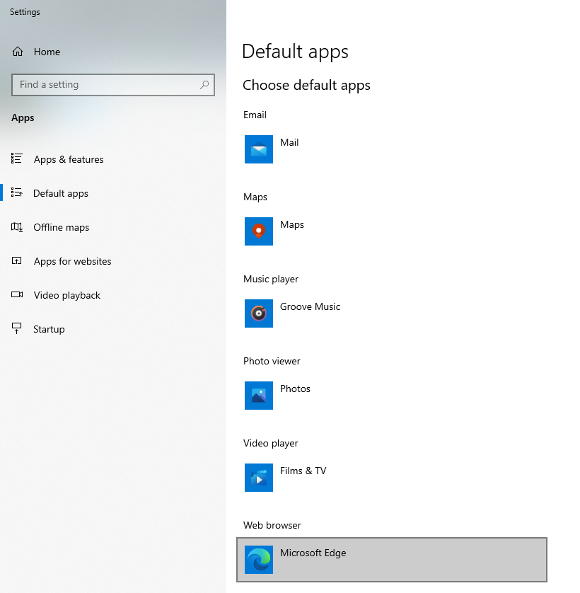 Select Microsoft Edge