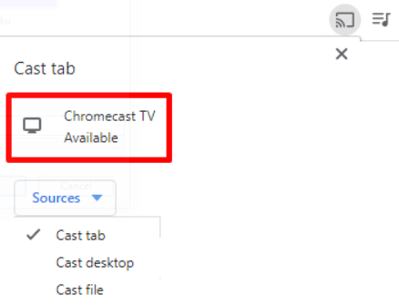 Click your Chromecast device 