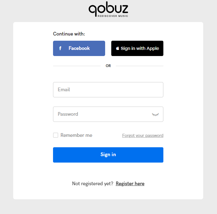 Sign In to Qobuz 
