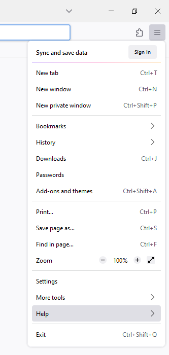 Click help under settings