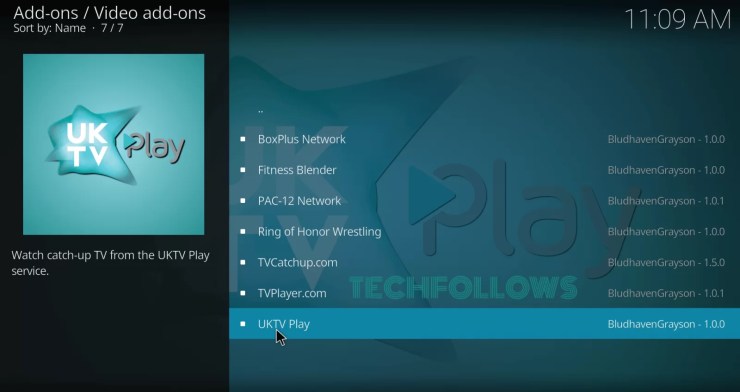 Select UKTV Play to get it on Kodi 