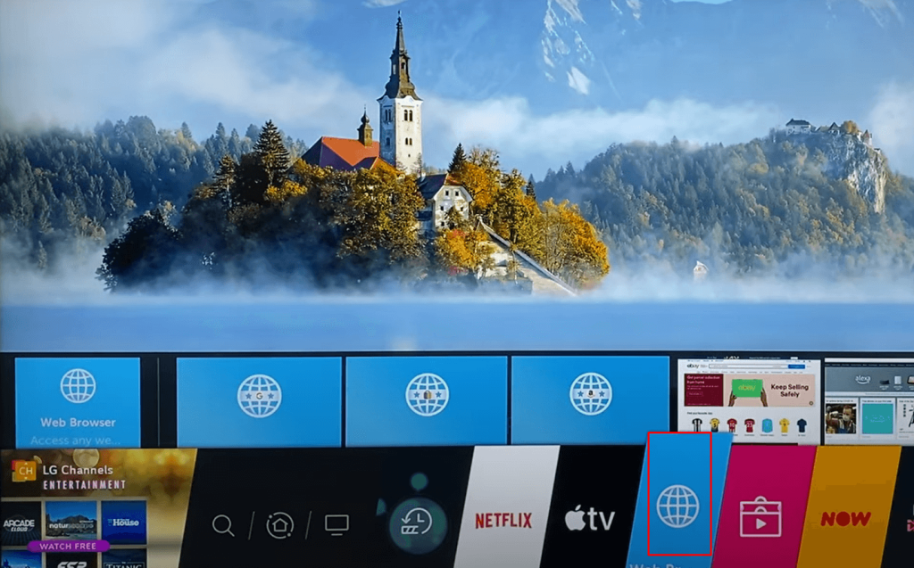 Web browser on LG TV 