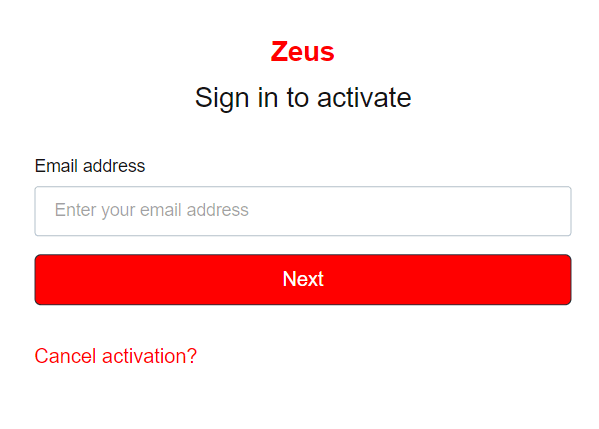 Sign In to Zeus Network 