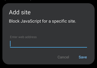 Add Site. enable javascript on microsoft edge