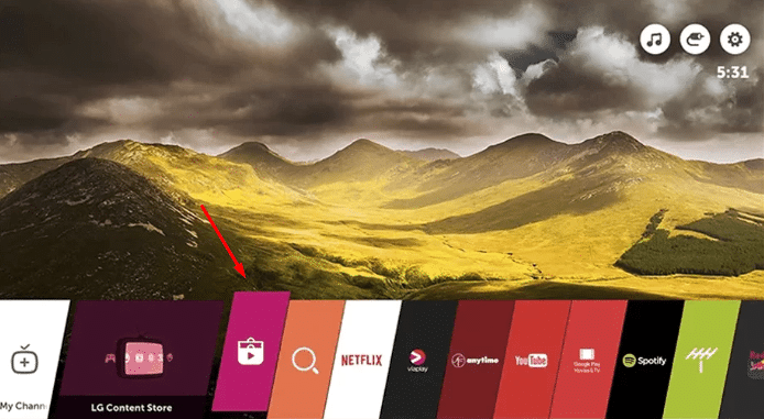 Go to Home screen on LG TV