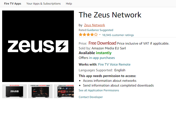 select Zeus network
