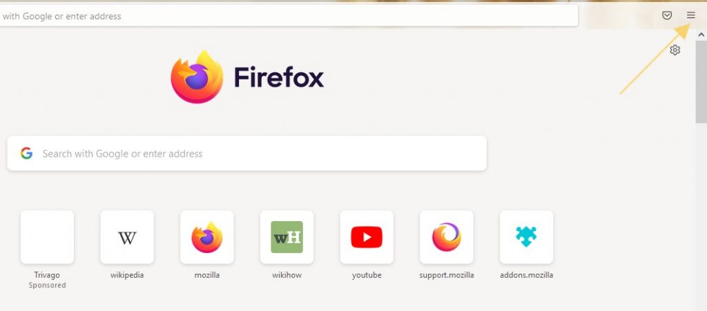 Tap the Hamburger icon on Firefox 