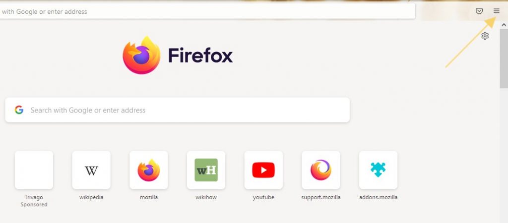 Tap the Hamburger icon on Firefox