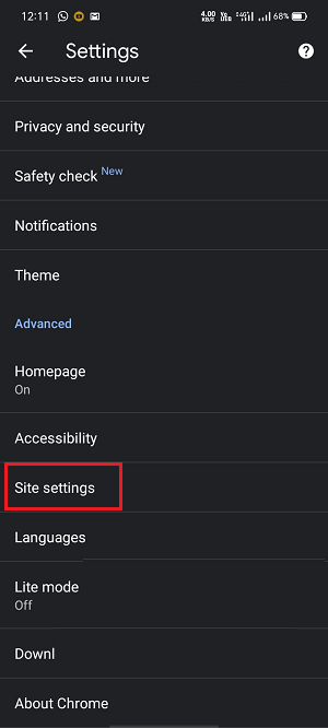 Site Settings. how to stop chrome notifications