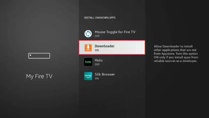 Enable Downloader to install Kayo Sports on Firestick