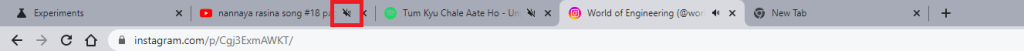 Click Speaker to mute tab on Chrome