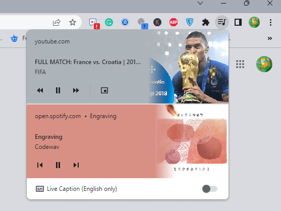 manage audio on multiple tabs