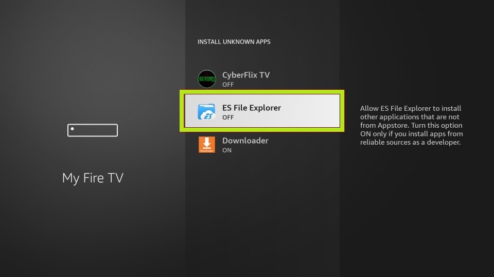 Enable ES File Explorer to install Bitdefender VPN