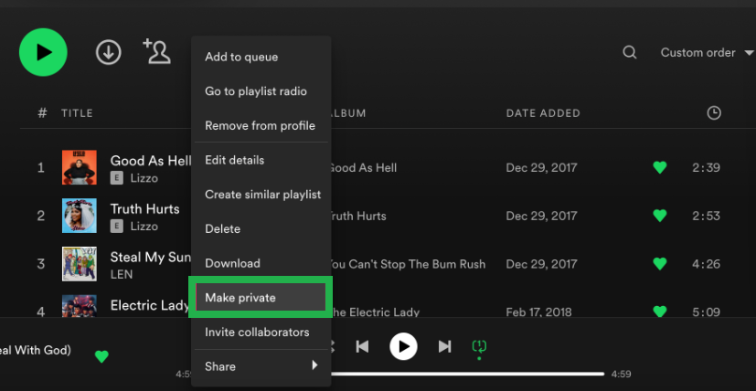 Select Make private