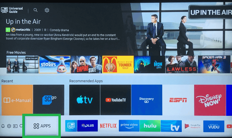 Select Apps on Samsung TV 