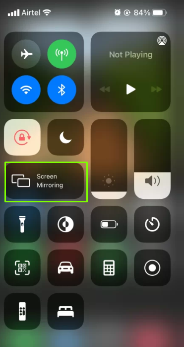 Tap Screen Mirroring option