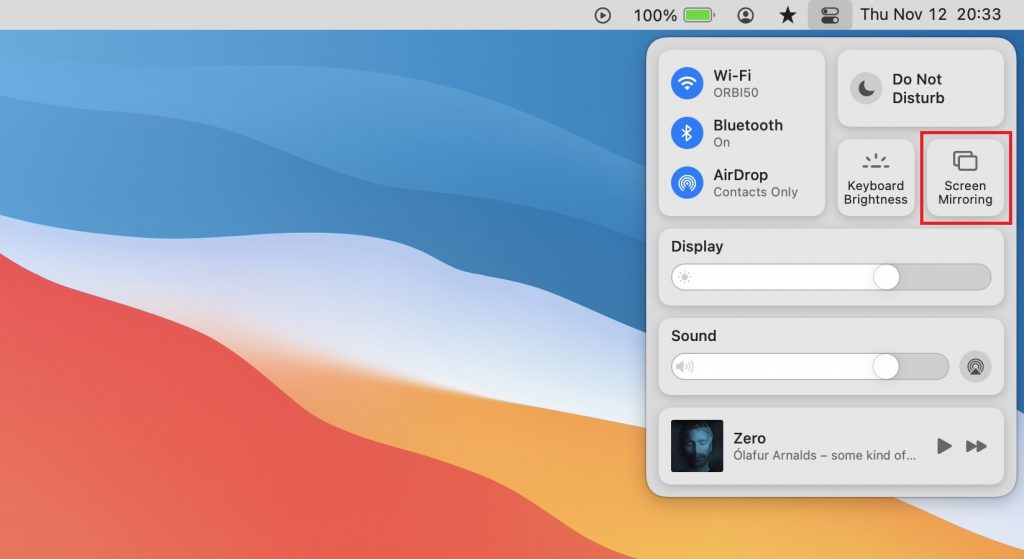Tap Screen Mirroring on Mac