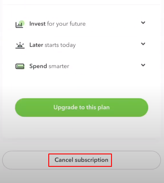 Tap on Cancel subscription