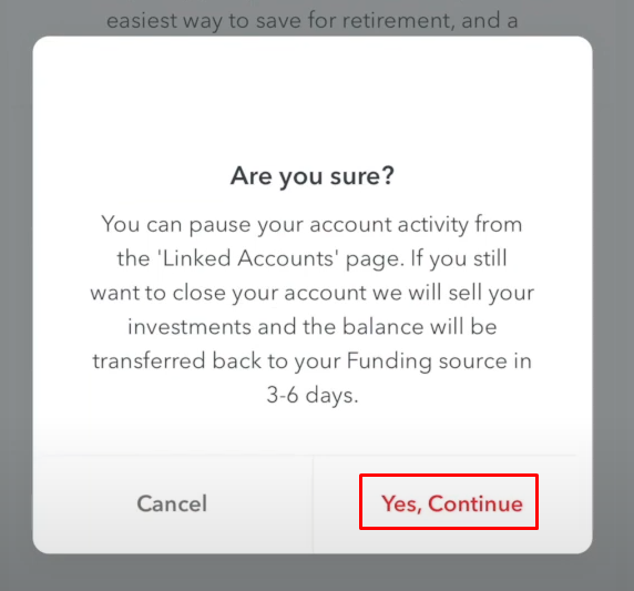 Confirm by hitting Yes,Continue