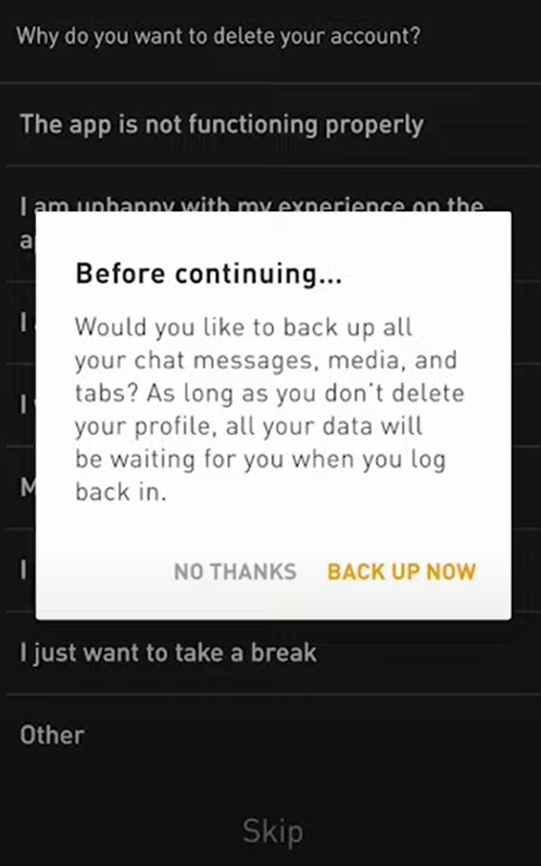 Tap No thanks