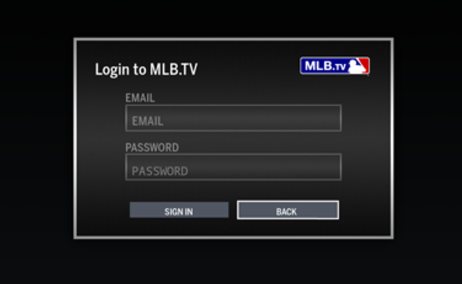 Type the MLB.TV login credentials