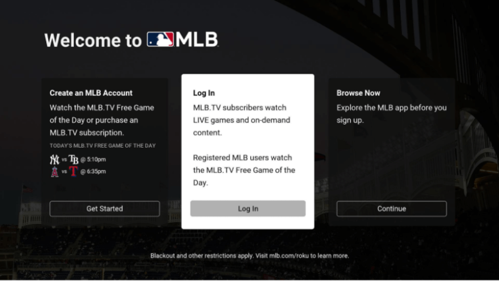 Choose log In
