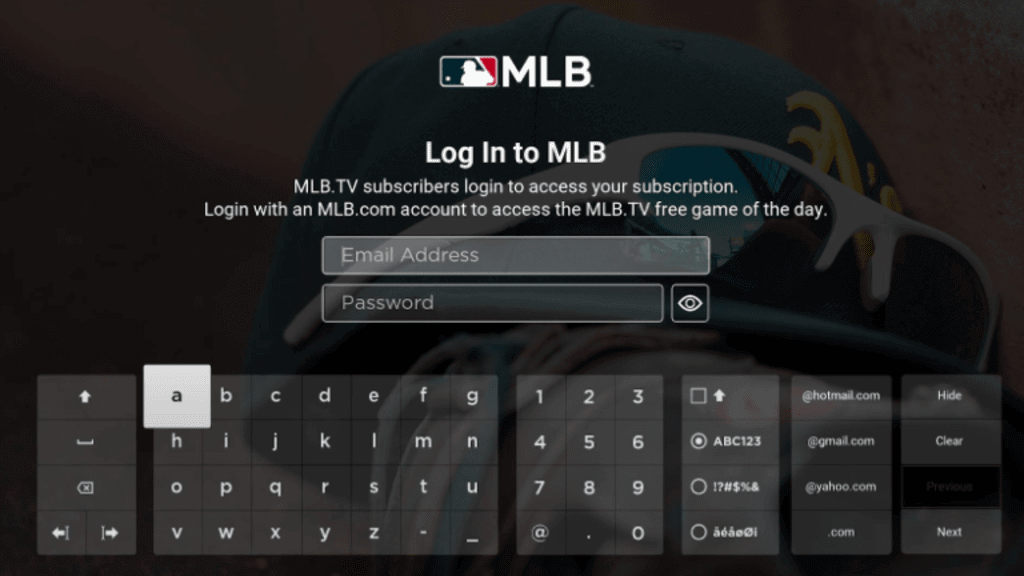 Type the Login credentials