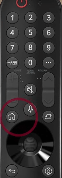 Click the Home button on LG TV remote 