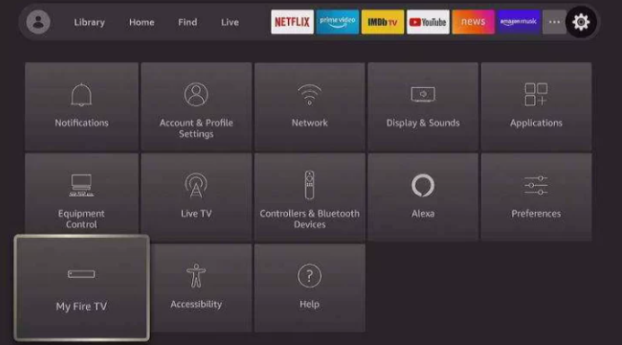 Select the My Fire TV tile